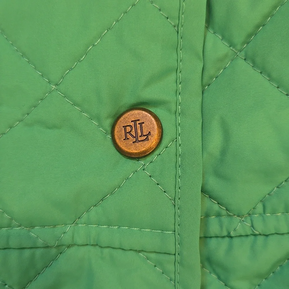 New Lauren Ralph Lauren Sunset Green Quilted Jacket - Picture 4 of 15